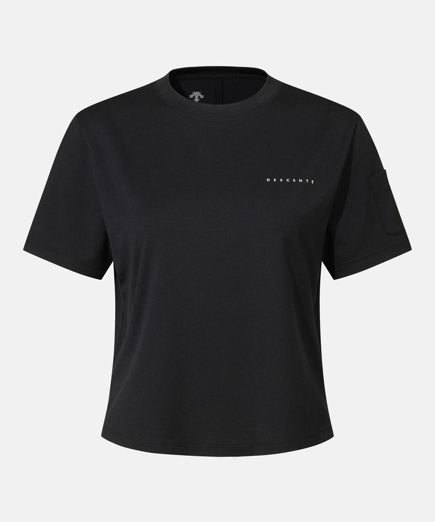 DESCENTE Women'S Pocket Comfort Fit Short Sleeve T-Shirt Black Sr322Pts74
