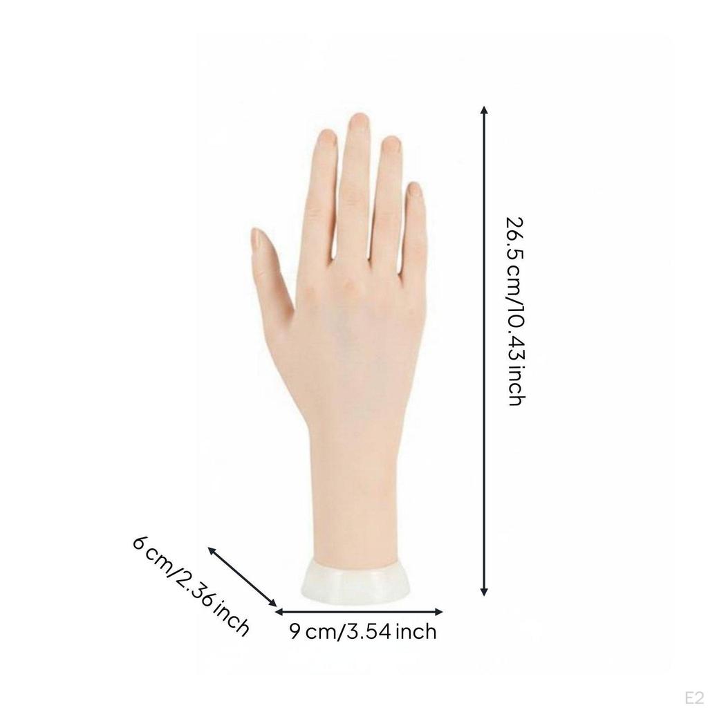 Mannequin Hand Nails Practice Bendable Nail Soft False Model for Display Left