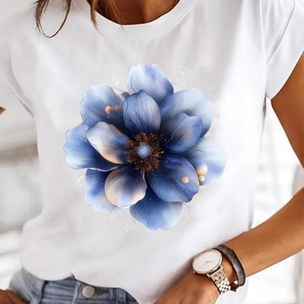 Butterfly Trend 90s Casual Top Clothes Female Short Sleeve Print Tshirts Fashion Oneck T Clothing for Women Graphic Tee