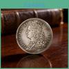 Antique Brass Coin Replica With Silver Plating For Vintage Collectors And Home Decor