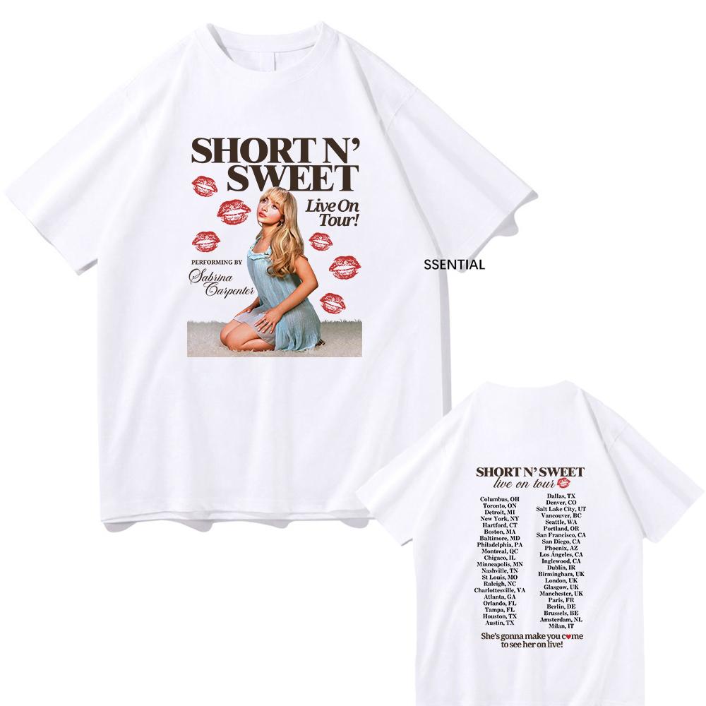

Sabrina Carpenter Short n Sweet Album T Shirt UnisexWomen Clothing Harajuku Vintage Unisex Cotton Graphic T Shirts Kawaii Clothes S