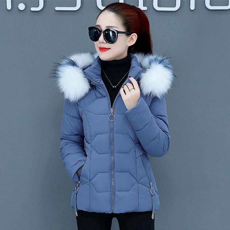 Winter Jacket  Women Parkas Fur Collar Removable Cap Casual Female Cotton Down Jacket   Short Ladies Coats