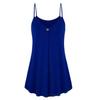 Elegant Women's Fashion Summer Plus V-neck Sleeveless Button Loose Hem T Shirt