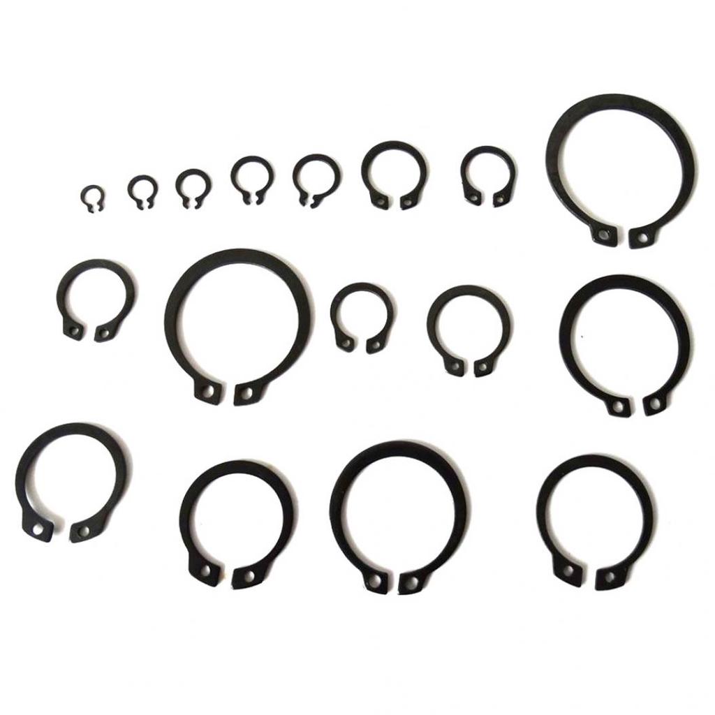 300Pcs 18 Sizes C-Clips Snap Ring Circlip Retaining Ring Set Assortment with Case