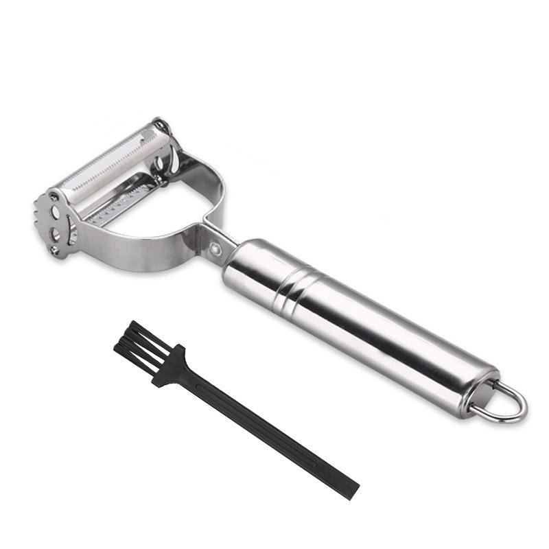 Edelstahl-Schälmesser Haushalts-Multifunktionsschaber Obst- und Gemüse-Melonenhobel Kartoffelschäler Schäl-Artefakt