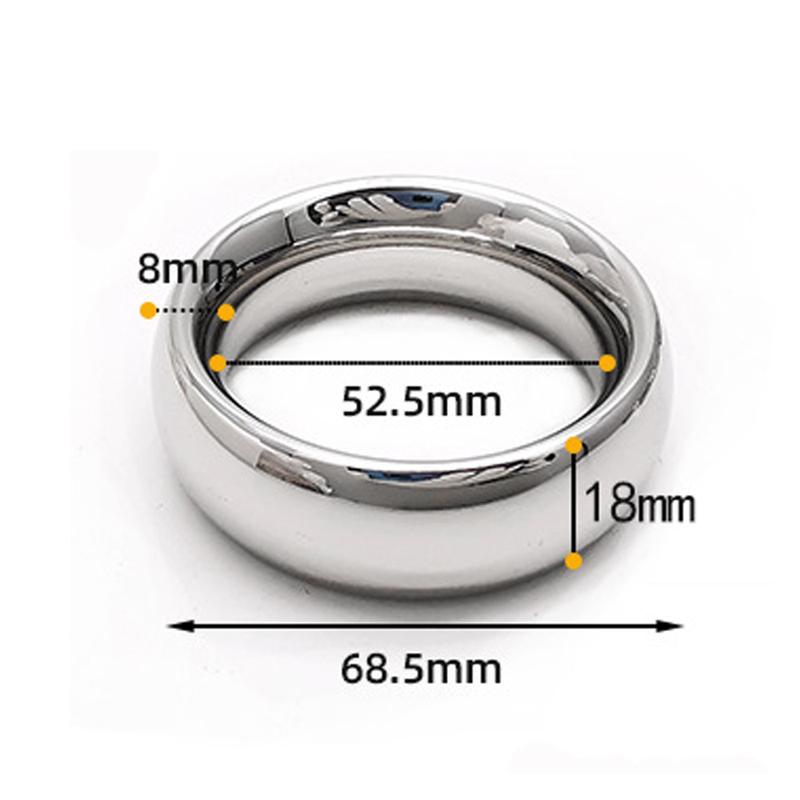 6 Sizes Stainless Steel Penis Ring Stretcher Metal Cock Ring Scrotum Restraint Rings Penis Lock Testicular SM Sex Toys for Men