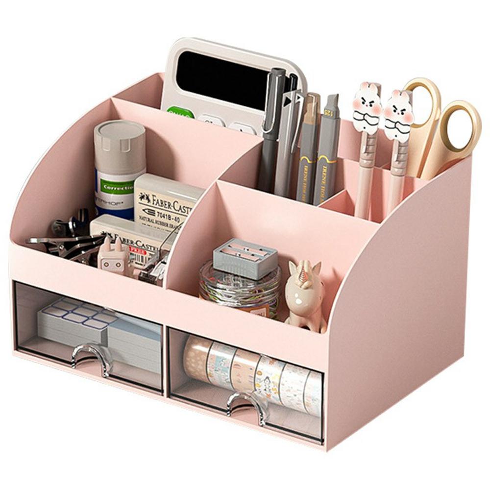 Plastic Desktop Organizer Rack Stationery Sundries Storage Box with Transparent Drawers