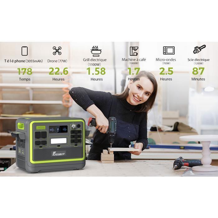Générateur Solaire Électrique - FOSSIBOT - F2400 - 2048Wh - 2400W - Portable et Résistant IP68