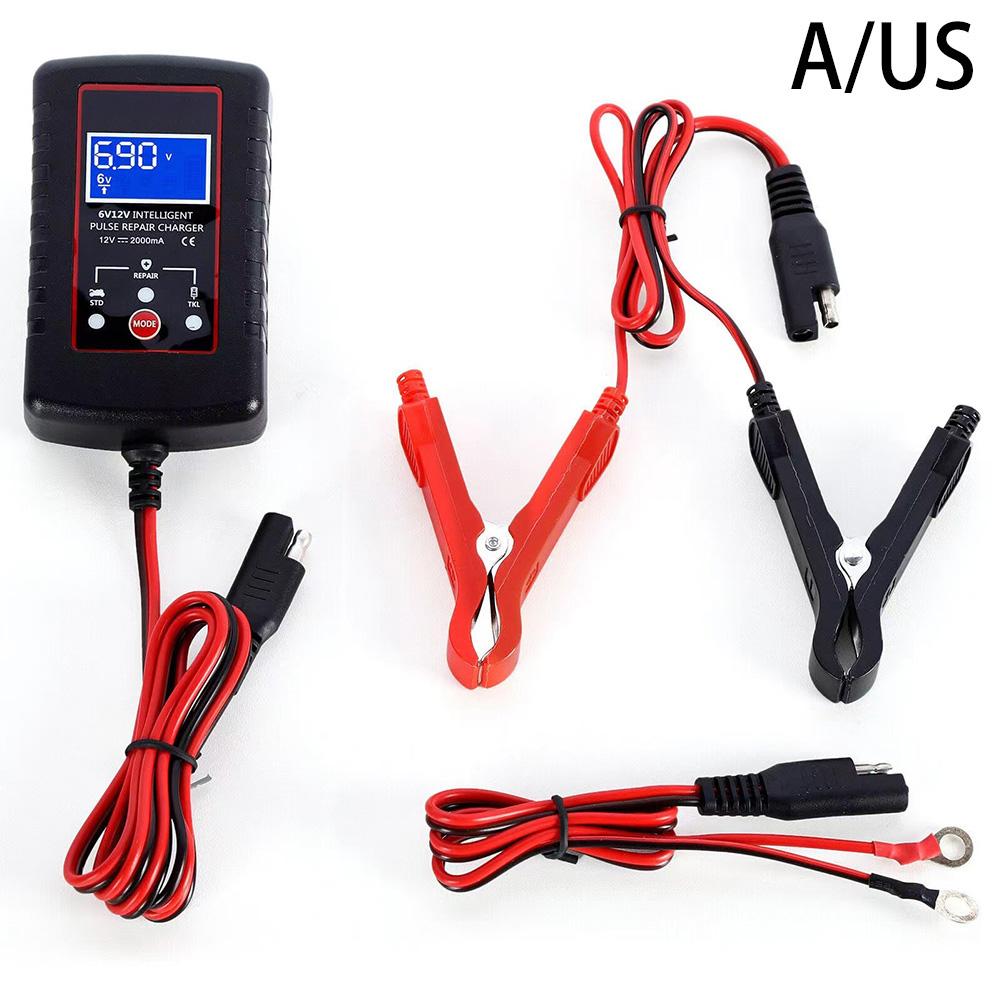 

2A 12V/6V автомобильное зарядное устройство полностью автоматическое зарядное устройство для AGM GEL мотоциклетный игрушечный автомобильный аккумулятор импульсное зарядное устройство для ремонта