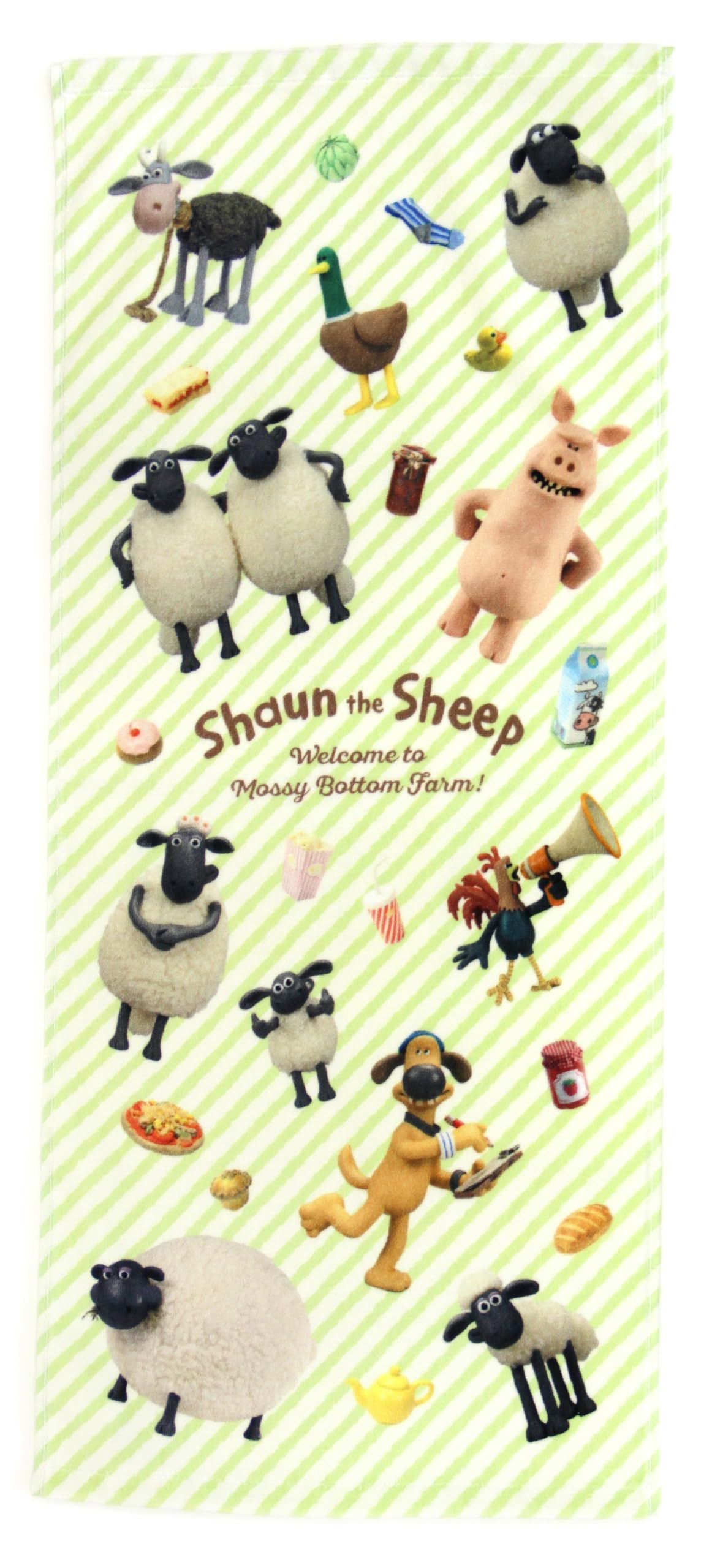 Hayashi Face Shaun the Sheep Friends 34 x 80 FP434300 Полотенце, Зеленое, Прибл.. см,