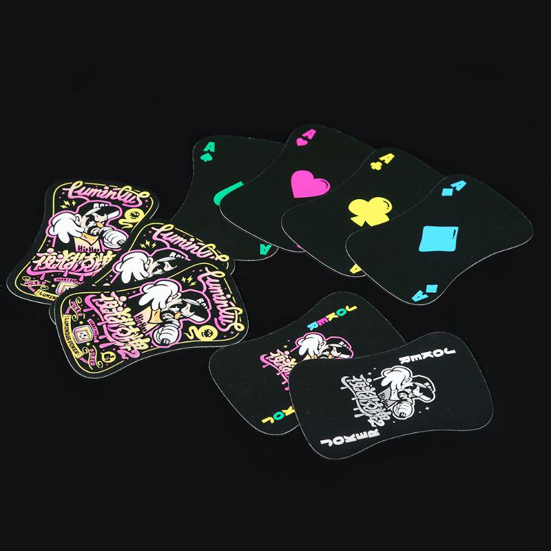 Black Luminous Poker Card Bar Party KTV Fluorescent Playing Cards Night Game Magic Party Entertainment 1 set