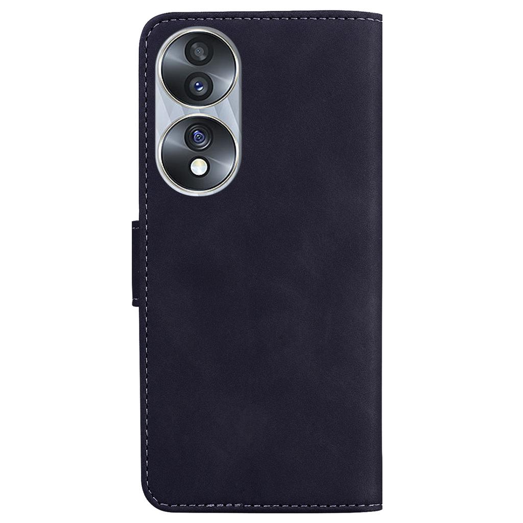 Dla Honor 70 5G PU Skórzane Etui Klapka na Telefon Jednolity Kolor Folio Książka Stojak Portfel Pokrowiec