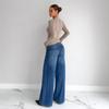 European-American Soft Asymmetrical Long Sleeve T-shirt with Hollow Metal Buckle for Women - Spring/Summer