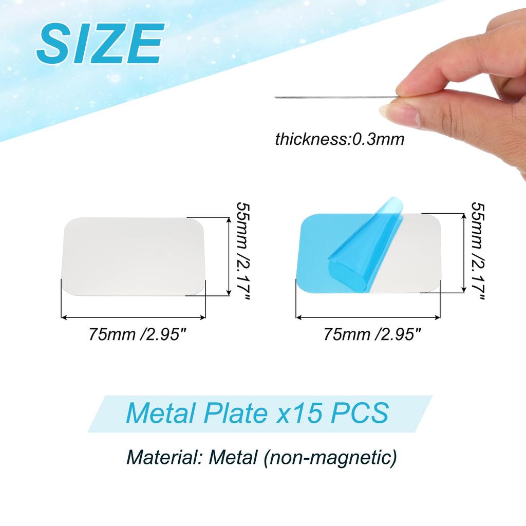 PATIKIL 15 Pieces Steel Plate 55mm x 75mm Rectangle Strong