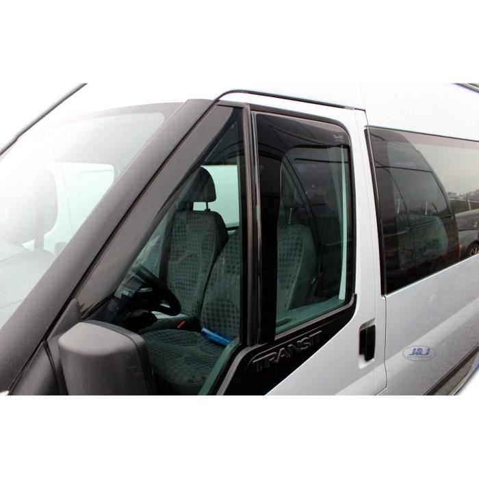 Déflecteurs D'air - J&J AUTOMOTIVE - Ford Transit 2006-2013 - Fumé - Acrylique Renforcé - Installation Facile