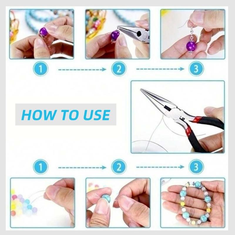 8Pcs Jewelry Needle Nose Pliers Side Cutter Jewellery Pliers Wire Cutter Round Nose Pliers Set Jewellery Making Tool