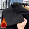 2025 Höst/Vinter Herr Halvdragkedja Termisk Fleece Långärmad T-shirt med Ståkrage