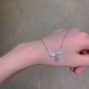 Light Luxury Angel Wings Pendant Necklace Ladies Fashion Exquisite Moonstone Collarbone Necklace Delicate Wedding Zircon