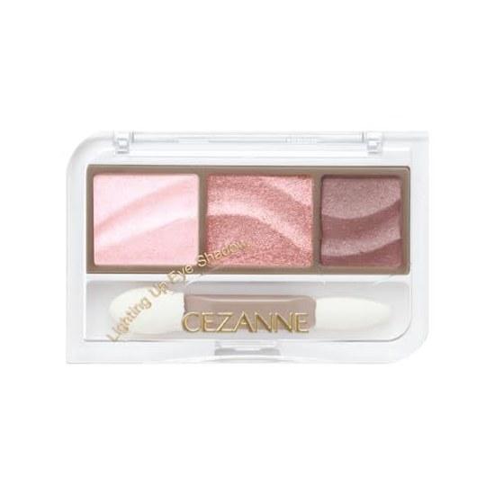 Cezanne Lighting Up Eyeshadow 02 Petal Pink 1.7g Easy-to-create delicate gradient sheer three-color