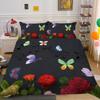 3D Printing Bedding Single Double Bed Full Size Pillowcase and Quilt Cover 2/3 Pieces of Microfiber Insect Printing Comfortable Home Decoration