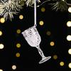 Indoor Seasonal Home Decor Faux Crystal Christmas Ornaments, Clear Acrylic Reindeer/Bell/Wreath/Wine Glass Winter Transparent Angel Shaped Charms
