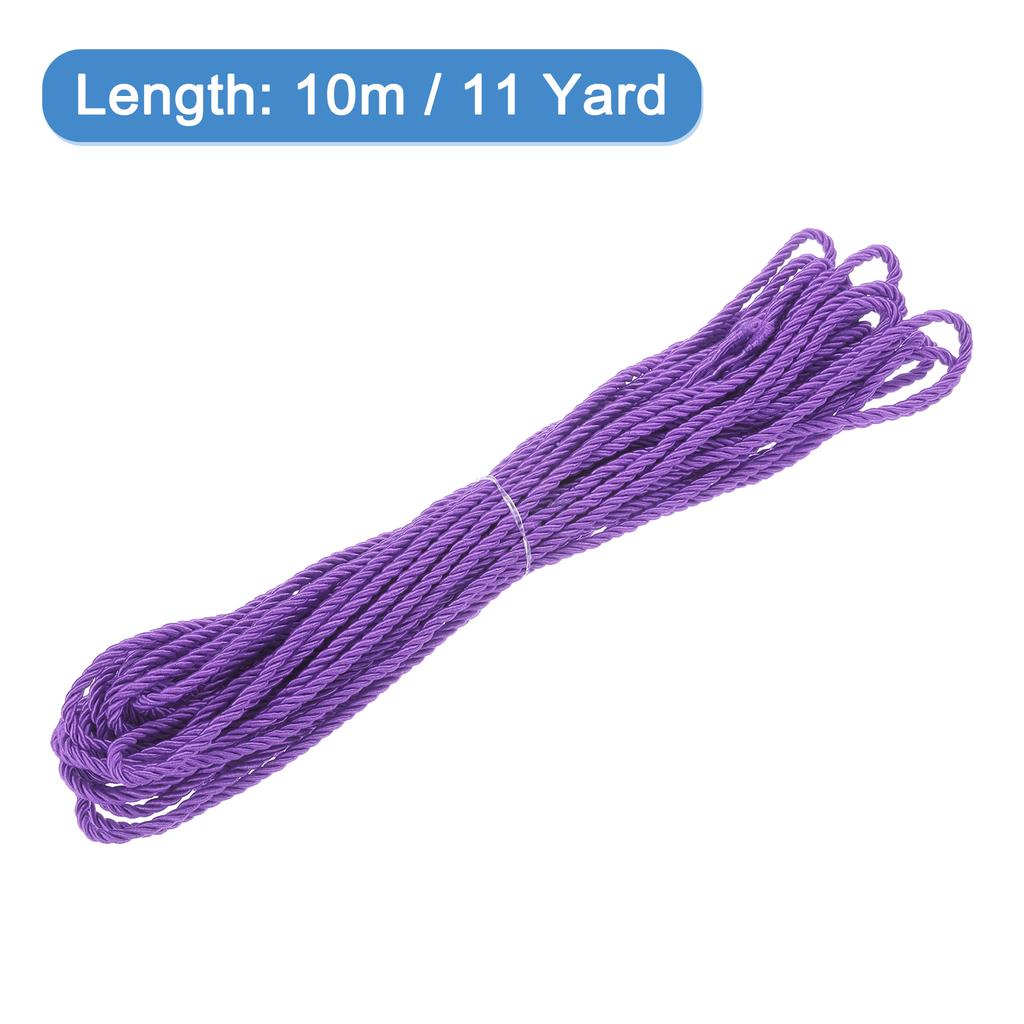 Uxcell 11 Yard 3mm Twisted Cord Trim 3-Ply Twine Braided Rope Shiny Thread String for Craft Gift Bag Curtain Christmas Decor