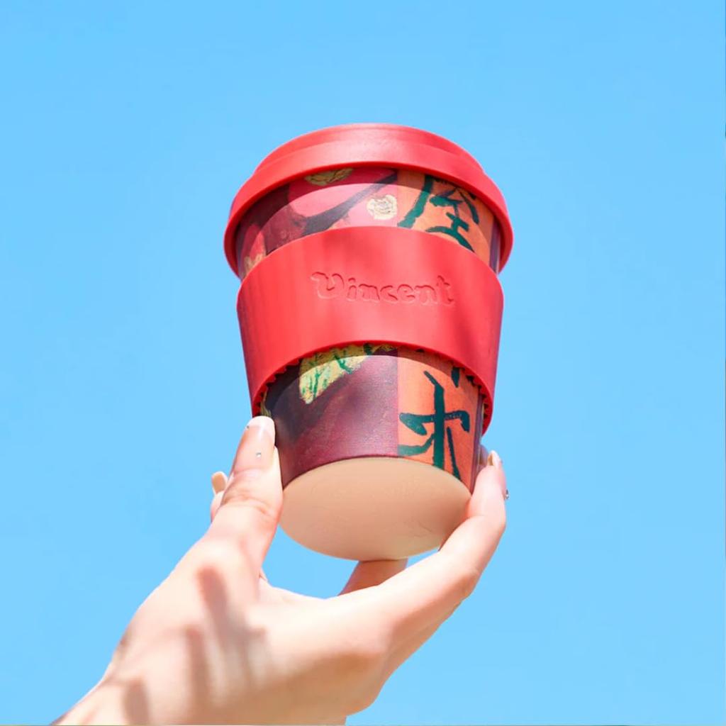 Ecoffee Cup (Ecofee Cup) Reusable Cup and Saucer, Eco-Friendly, Vincent Van Gogh, 350ml, 812 034