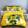 Gelbes Brasilien Fußball Bettwäsche Set Bettwäsche Bettbezug Set Bettbezug Kissenbezüge Heimdekoration (1 * Bettbezug 2 * Kissenbezüge, ohne Bettdecke)