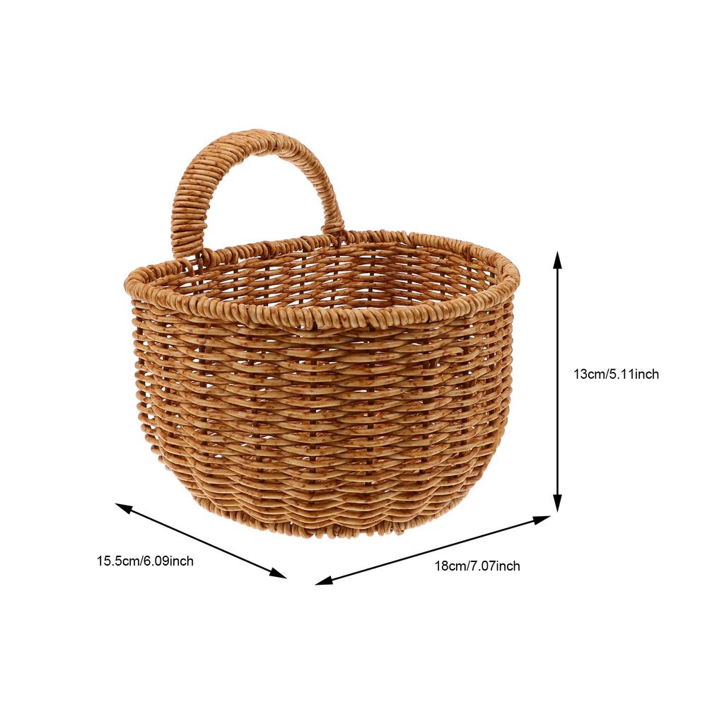 Plastic Woven Wall Storage Basket Modern Simple Fruit Basket for Home Restaurant Picnic Kitchen Storage Organizer