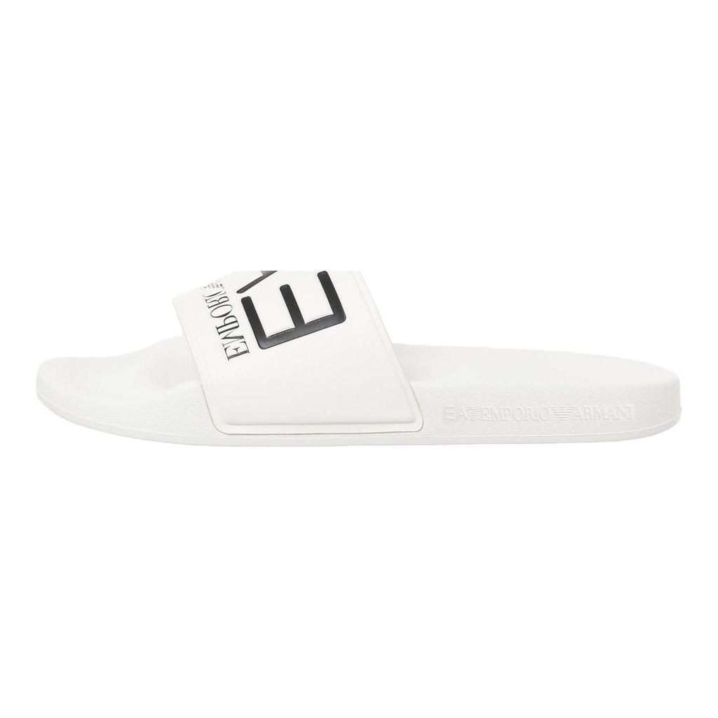 Emporio Armani EA7 Flat Open-Toe Slide Sandals Unisex Footwear White 7X000108AF15118U0001