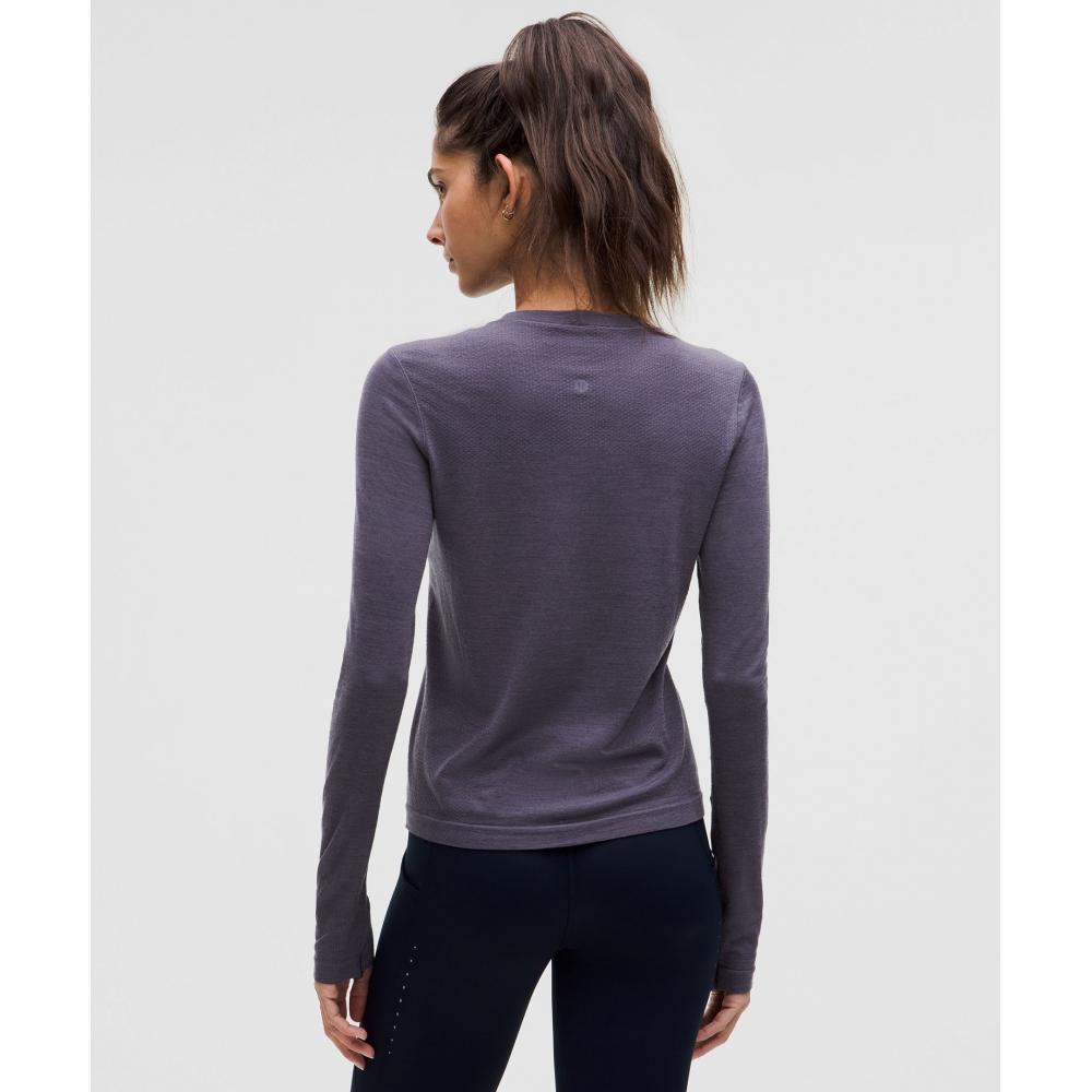 Lululemon Swiftly Wool Long Sleeve Shirt  Waist Length Nightfall Nightfall