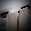 Tuqiu Handtuchstange Nagelfrei Einzelne Badezimmer-Handtuchaufhängung Weißes Aluminium Handtuchstange Mattschwarz Handtuchhalter 30/40/50/60 cm