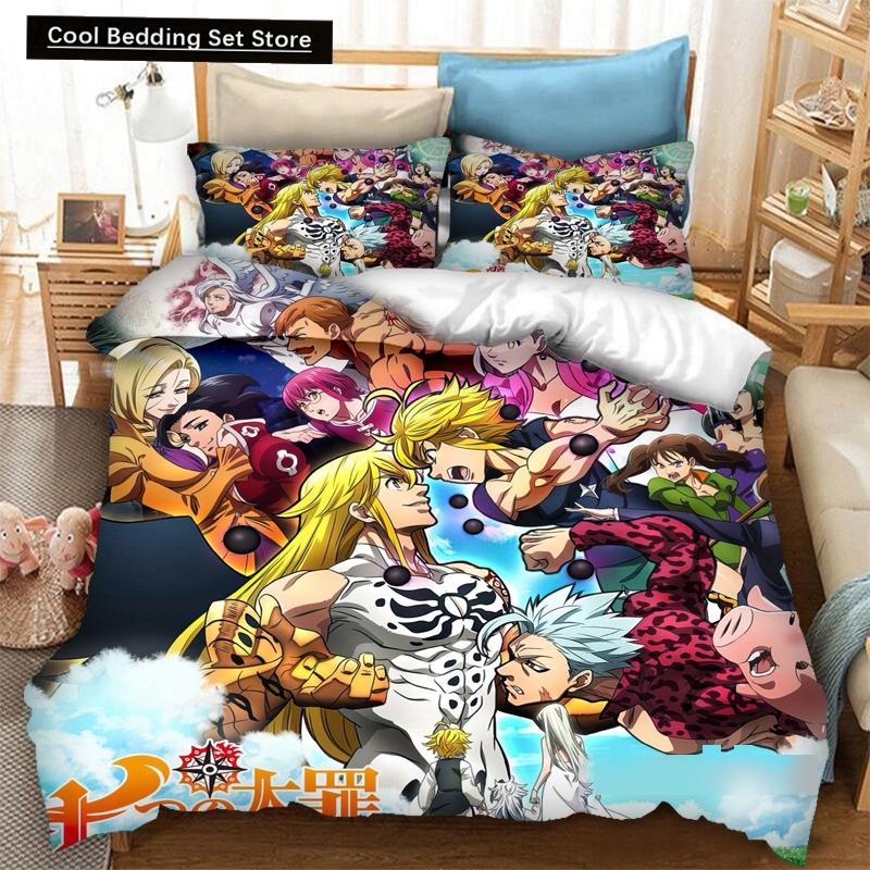 3D Print Anime The Seven Deadly Sins Bedding Set Boys Girls Twin Queen Size Duvet Cover Pillowcase Bed Kids Adult Home Textiles