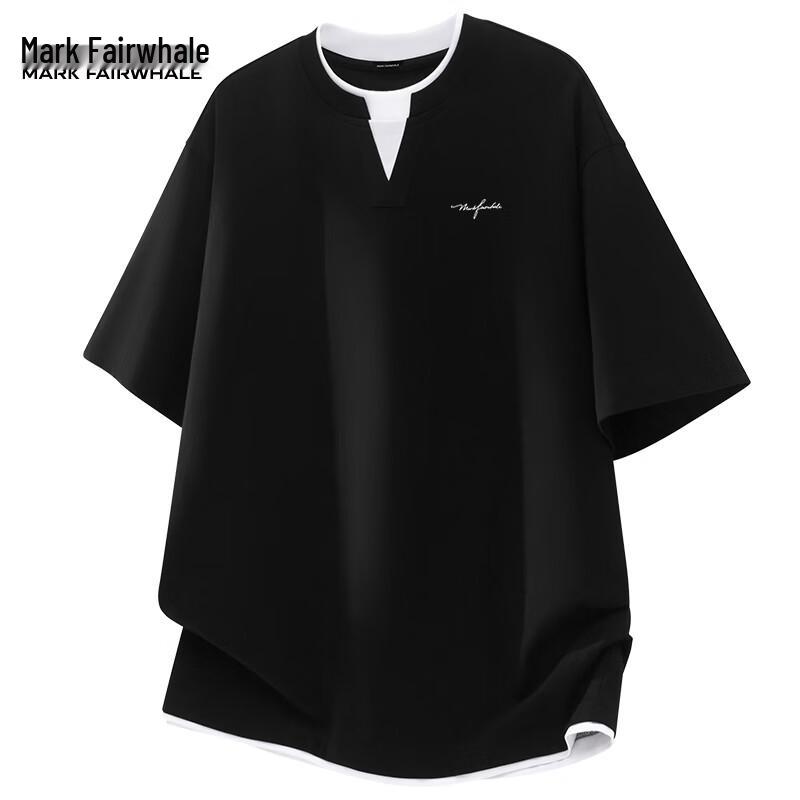 

Мужская хлопковая футболка Mark Fairwhale с коротким рукавом, имитация двух предметов M