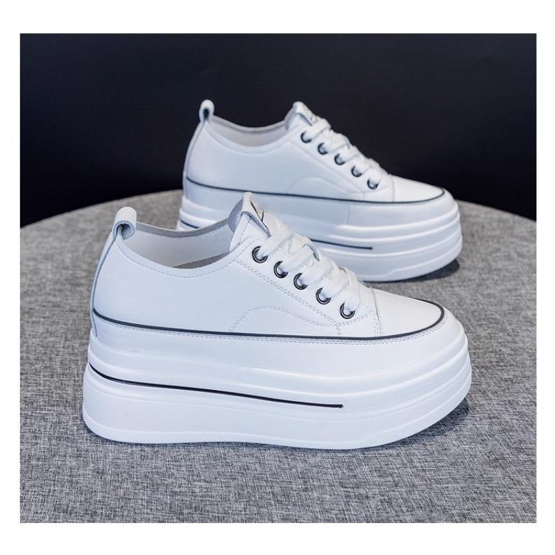 

Soft leather little white shoes women s inner height increase small muffin thick sole new breathable casual versatile women s shoes board shoes 39 белый