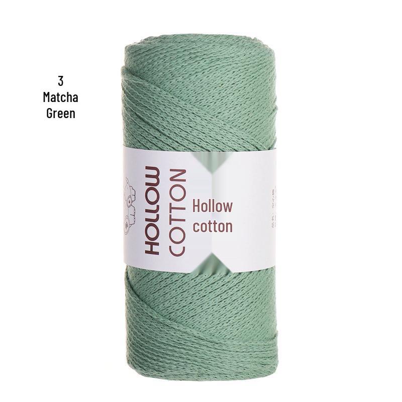 2mm Hollow Pure Cotton Scarf & Bag Yarn for DIY Crochet and Handwoven Projects
