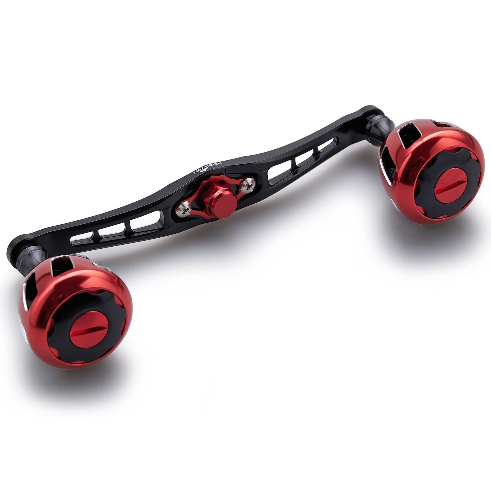 

HEIGHTEN 120mm Reel Handle with 32mm Knob for Abu Garcia Universal Baitcasting Reels Wheel Series Shimano, Daiwa, (Black & Red) (549)