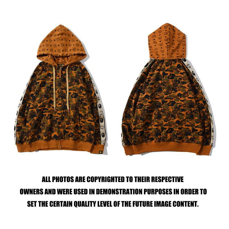 

Модна Худі-Футболка Bape з Блискавкою та Головою Акули - Повсякденна з Цифровим Принтом M