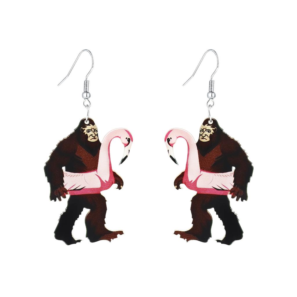 Acrylic Earrings, Cartoon Dinosaur Love Gorilla Bird Earrings, Earrings For Women