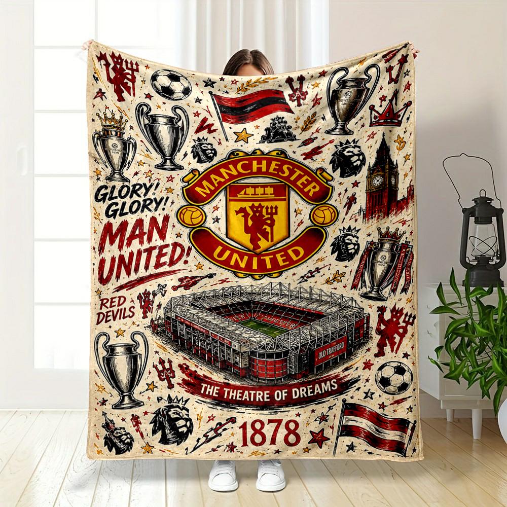 Manchester United Designed Flannel blanket for bedroom, living room, sofa, and nap