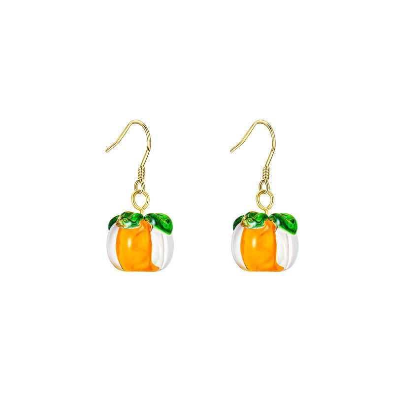 Persimmon Ruyi Ear Hook for Women Retro Summer High-end Earrings Niche Earrings Cute Earrings