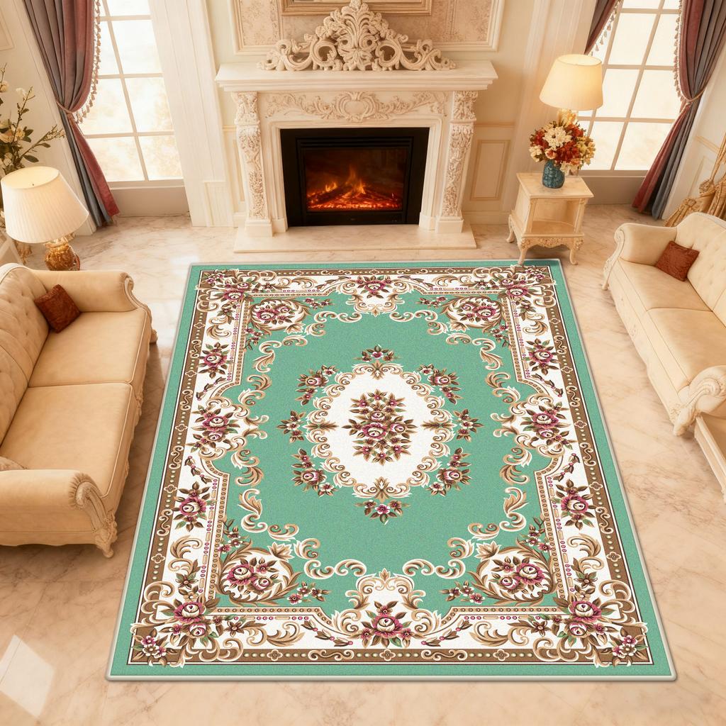 European Style Ethnic Living Room Carpet Decoration Home Sofa Coffee Table Large Rugs Customizable Easy Clean Floor Mat Luxury