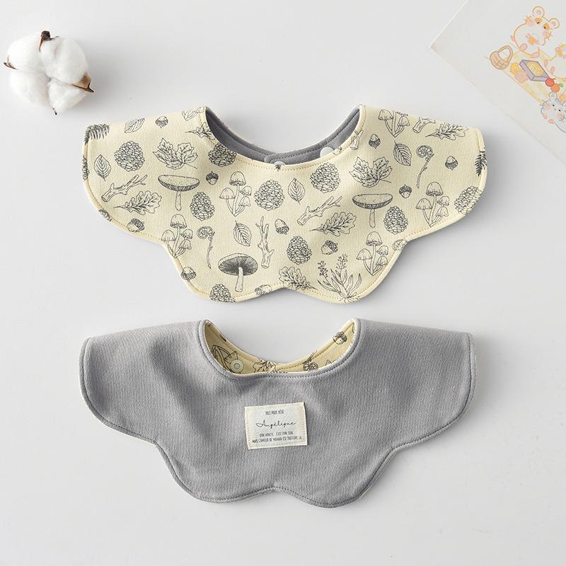Korean Style A-Type Pure Cotton Double-Sided Baby Bib for 0-2 Years