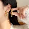 Matte Gold Vintage-Style 3D Petal Clip-On Earrings
