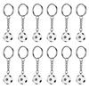 12PCS Simulation Design Soccer Ball Keychains Mini Size Sports Ball Key Ring  For Event Giveaways