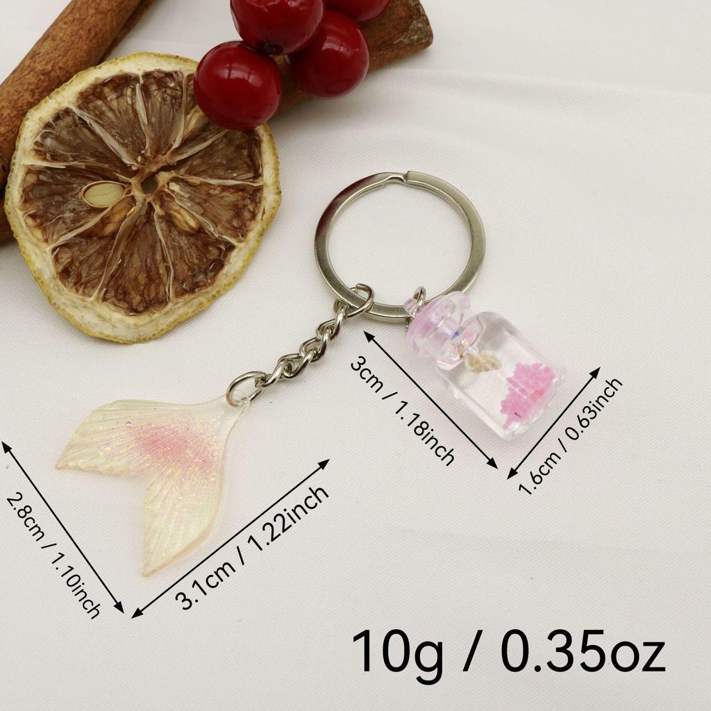 Mermaid Gradient Keychain with Creative Fish Tail Design for Female Students