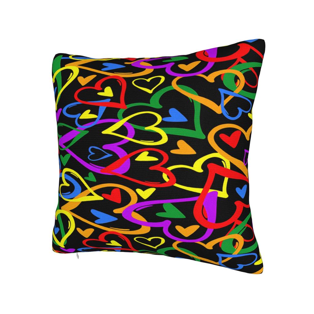 Colorful Heart Pillow Cover Fashion Pillow Case For Wedding Party Home Decor Graphic Cushion Cover Gift