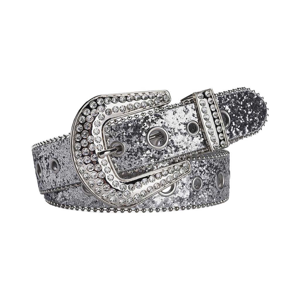 Adjustable Rhinestone Waist Belts for Jeans Glitter Belt for Woman Cowboy Cowgirl Teens Female Jeans Skirt Waistband