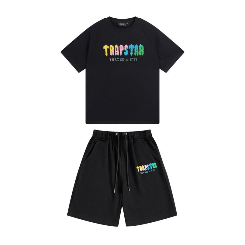 Unisex Baumwolle Kurzarm T-Shirt Shorts Set Lässiges Streetwear Outfit Herren Damen