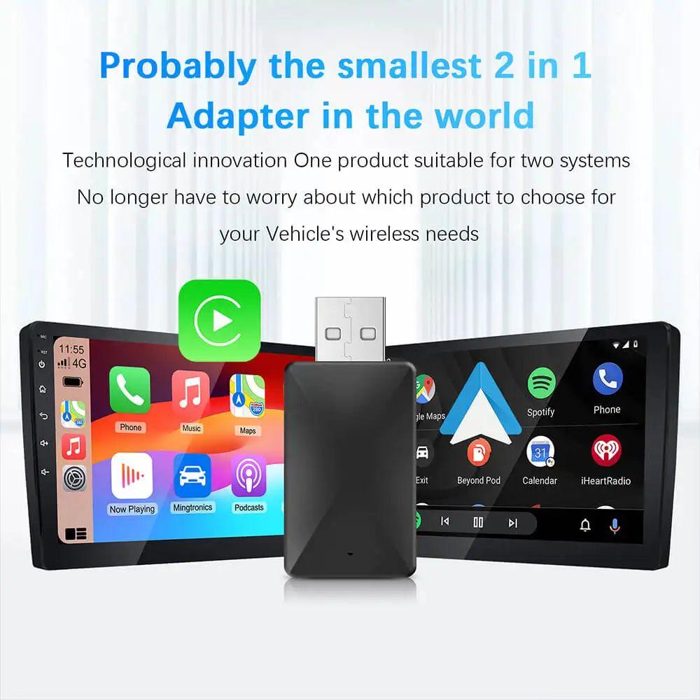 2-in-1-Kabel-zu-Kabel-CarPlay-Android-Autoadapter für OEM-Autoradio mit USB-Plug-and-Play